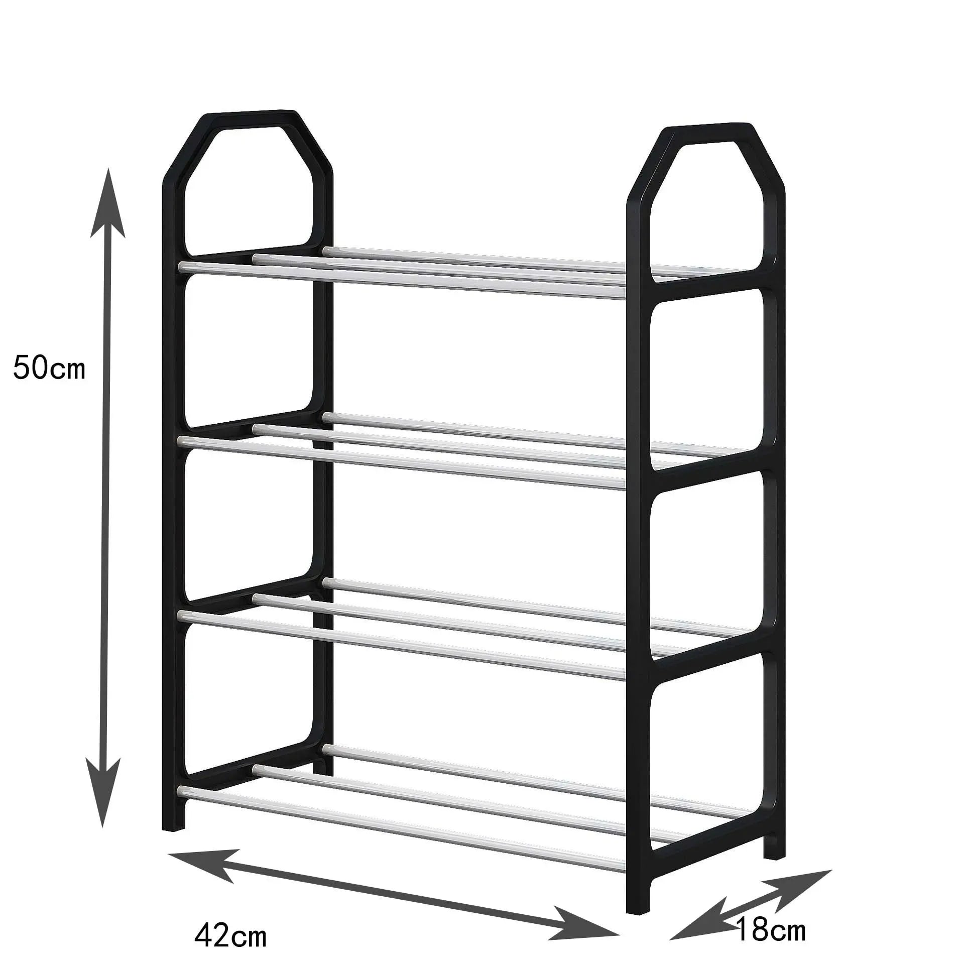 4-Tier Assembly Shoe Rack — Multifunctional Storage