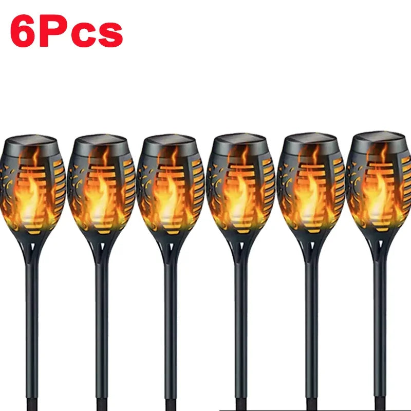 Solar Flame Torch Lights – IP65 Flickering LED Garden Stake Lamps (1–10 pcs)