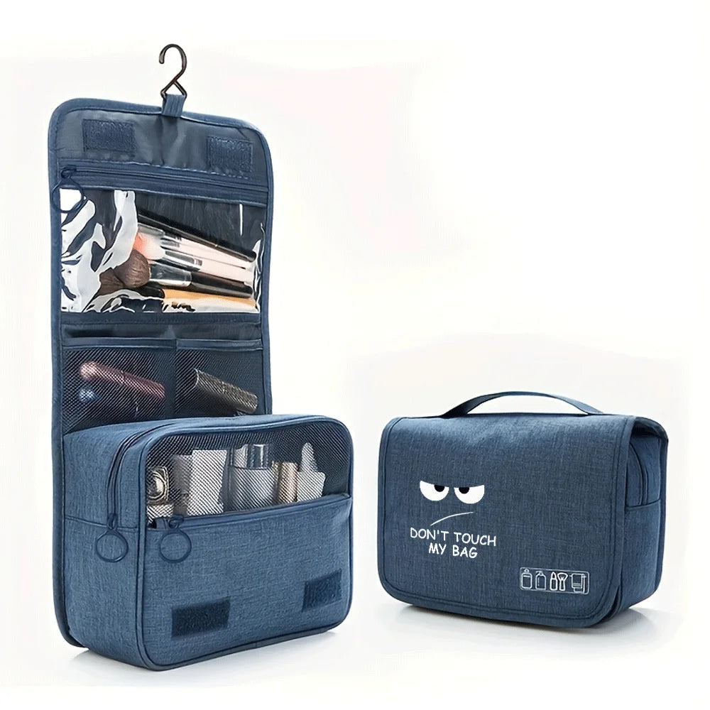 Hanging Cosmetic Bag — Unisex Polyester Travel Toiletry Organizer, Foldable