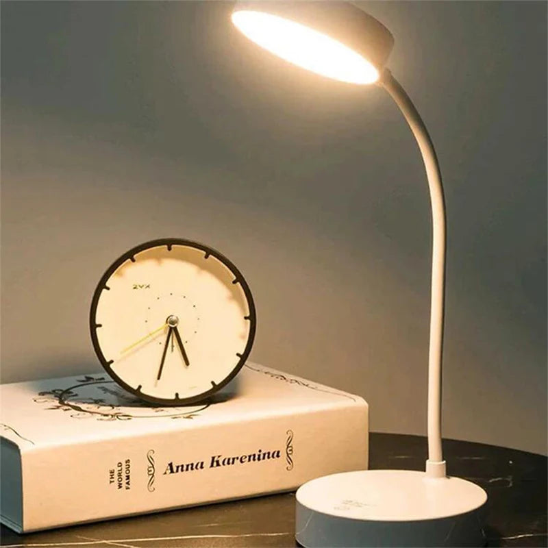 USB Rechargeable Desk Lamp — Touch Dimming, 3 Modes, Bedside Reading