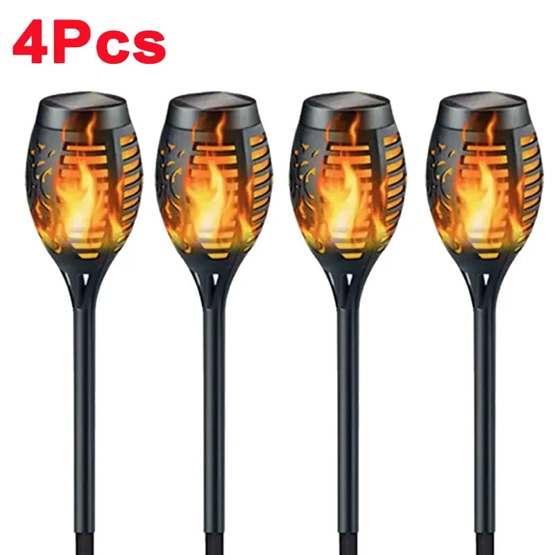 Solar Flame Torch Lights – IP65 Flickering LED Garden Stake Lamps (1–10 pcs)