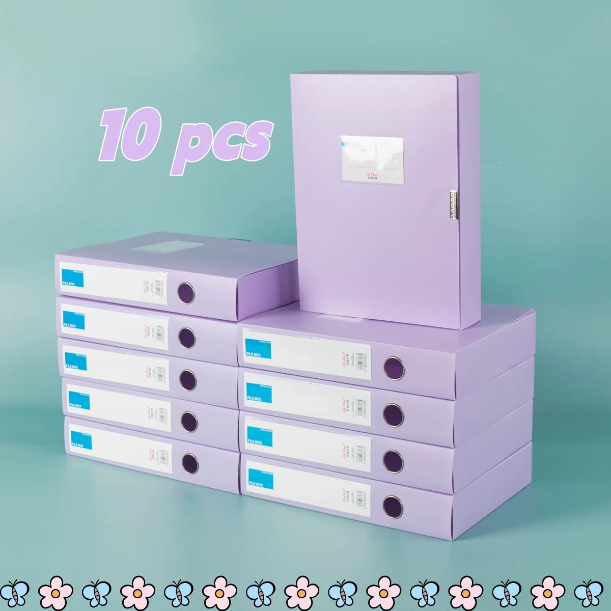 Thickened A4 Document Storage Boxes — Set of 10