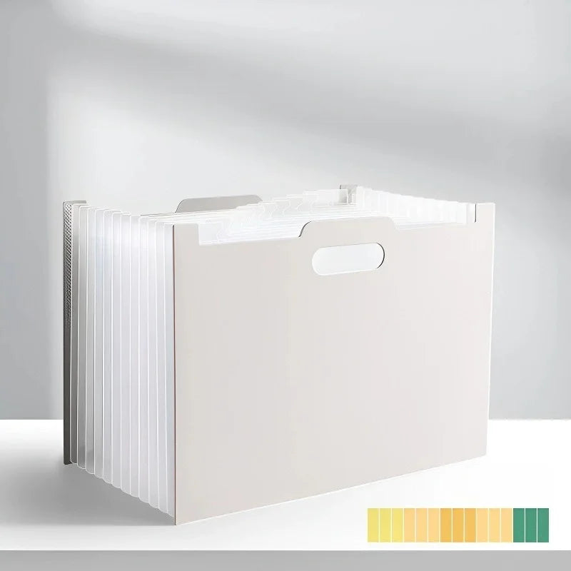 13-Pocket Accordion File Organizer — A4 Expanding Folder with Label Pockets