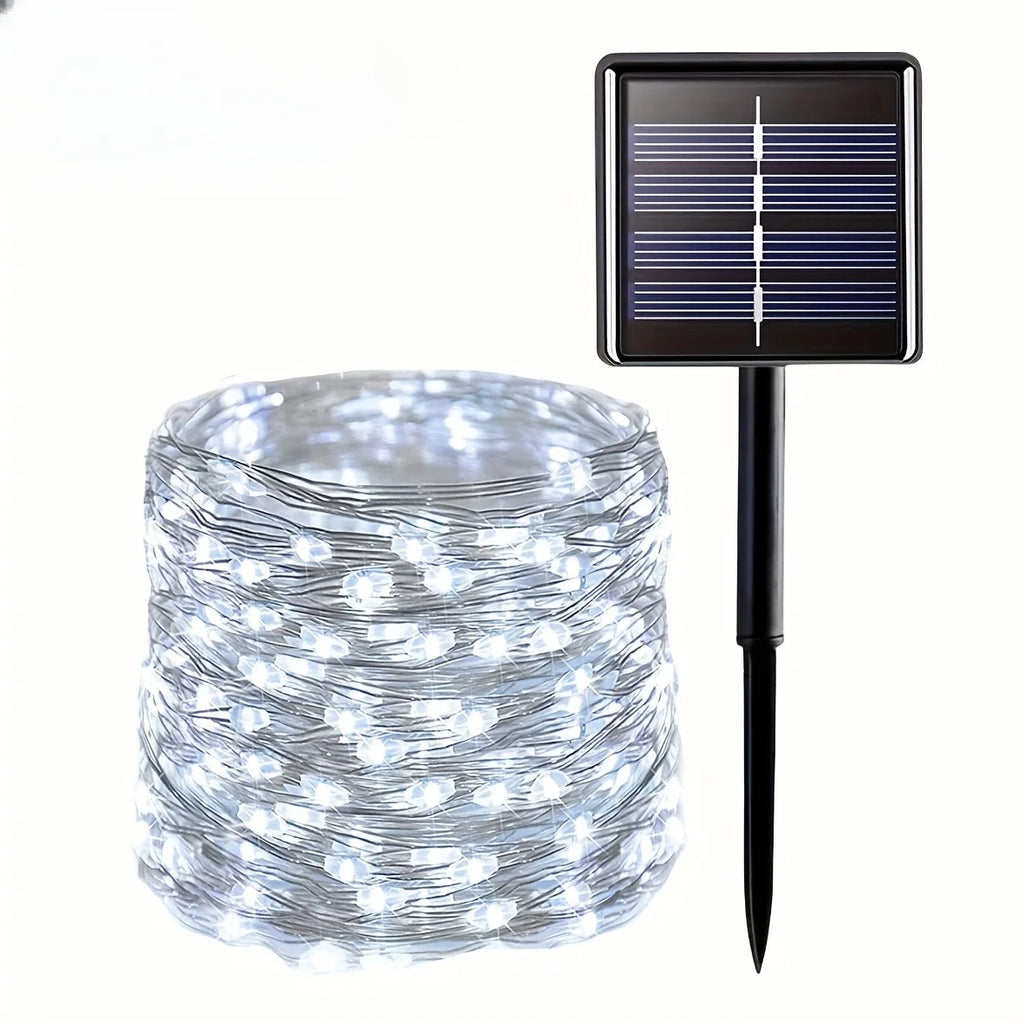 Solar Copper Wire Fairy Lights — 8 Modes, Waterproof, Indoor & Outdoor