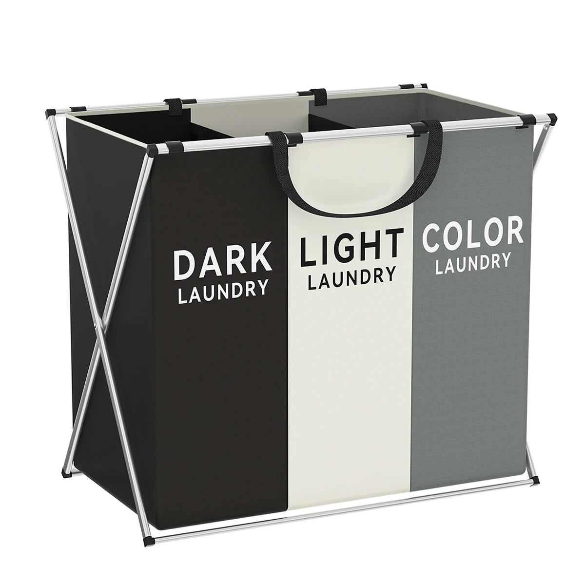 Large 3-Section Foldable Laundry Hamper