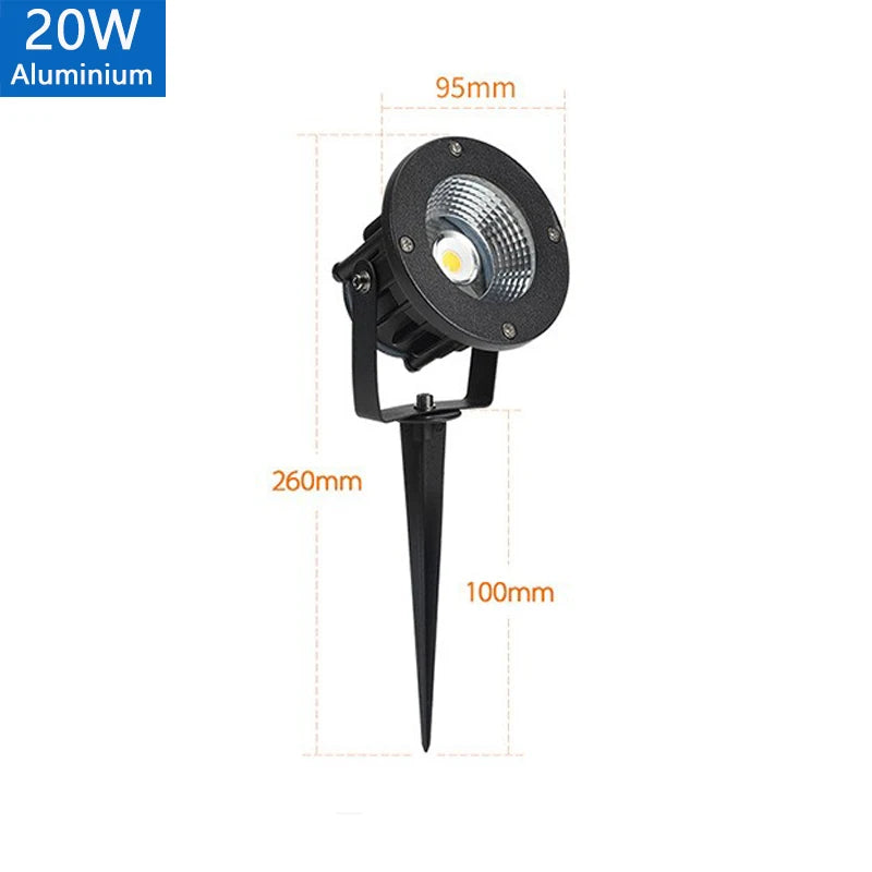 Zhengde LED Spike Lawn Lamp – 5W–20W IP65 Landscape Spotlight AC/DC