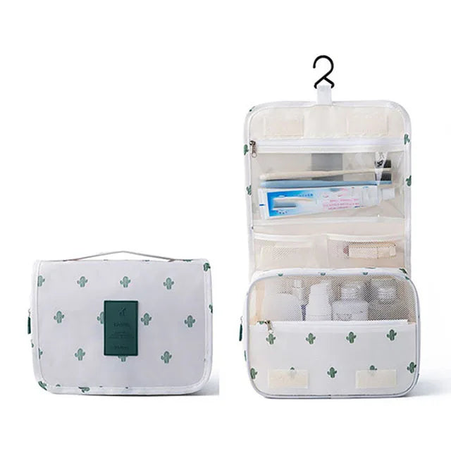 Foldable Hook Cosmetic Bag — Waterproof Travel Makeup Organizer, 24×19cm