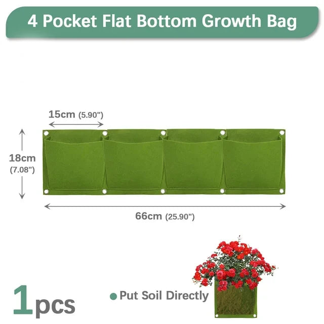 Wall Hanging Pocket Grow Bags – Vertical Garden Felt Planter for Indoor & Outdoor
