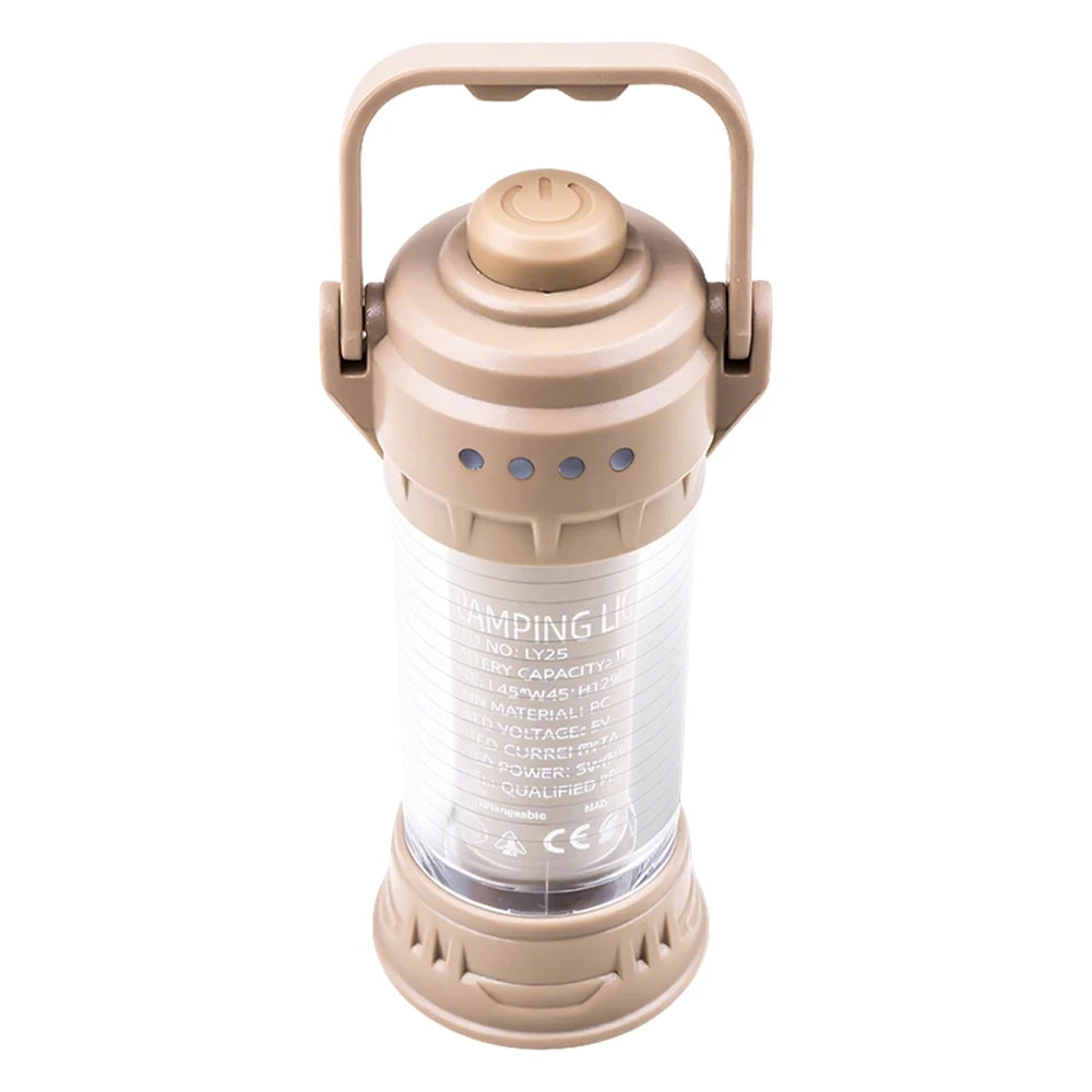 Solar LED Camping Lantern – IPX4 Waterproof Portable Emergency Light with 3 Modes & USB-C Charging