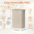 85L Laundry Hamper with Handles & Removable Inner Bag