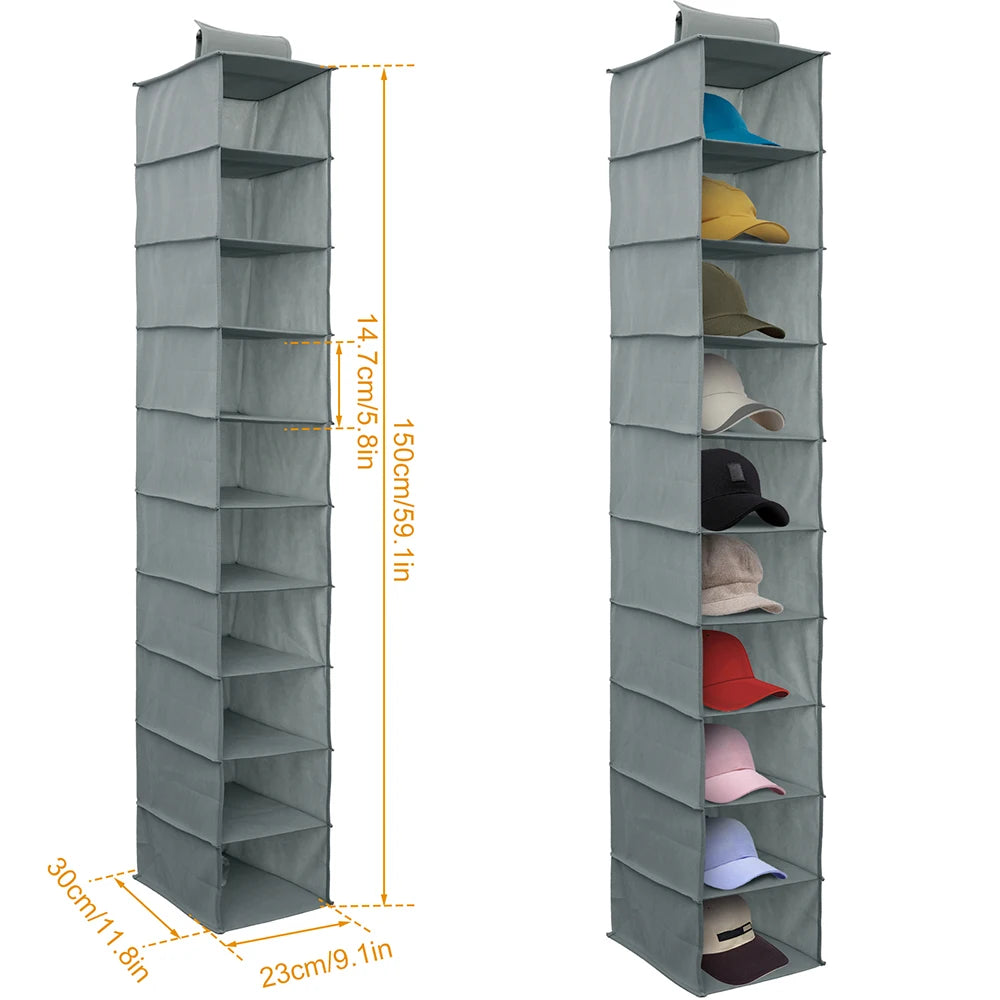 10-Layer Hanging Shoe Organizer for Closet