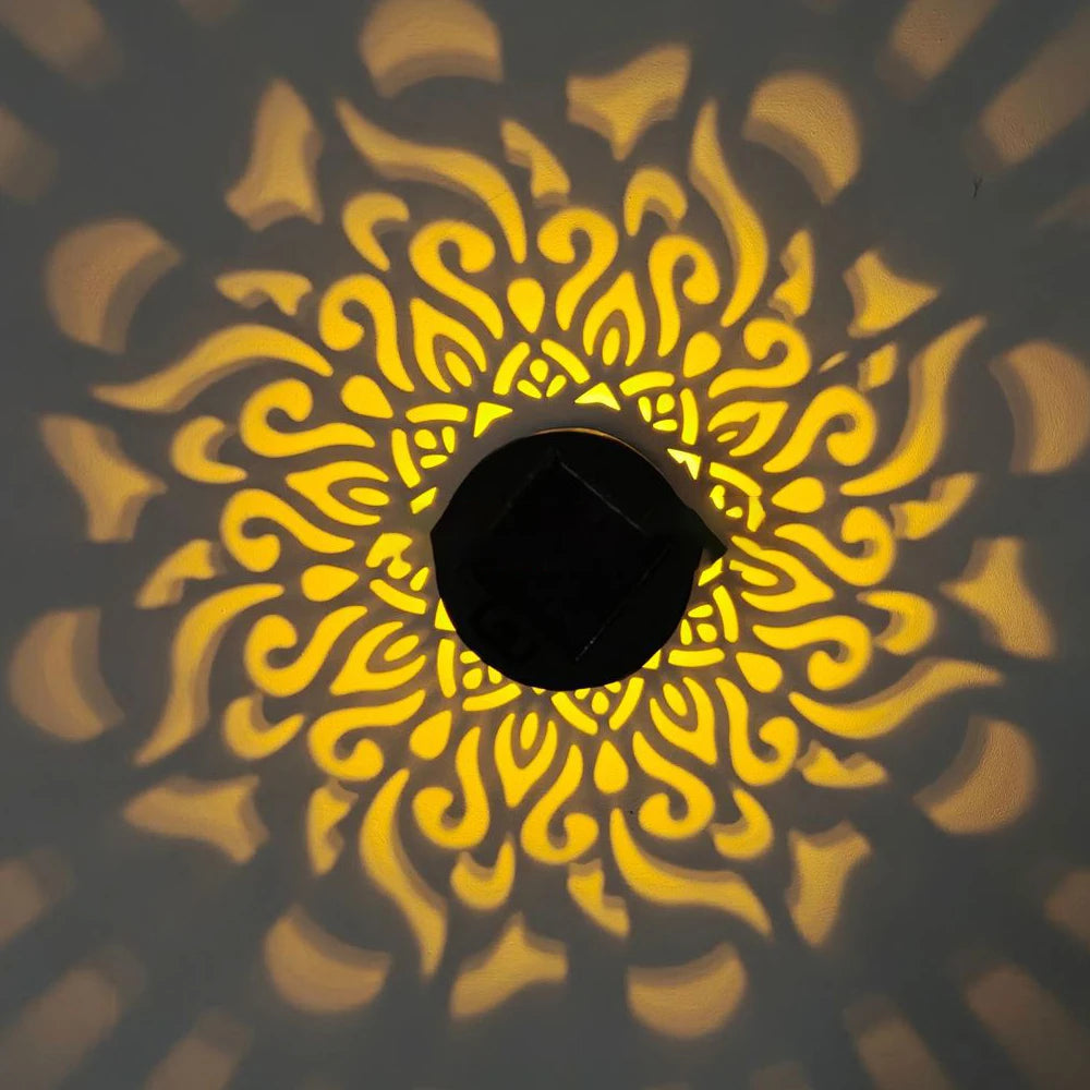 Solar LED Warm Wall Light – IP65 Globe Iron Lamp for Garden, Steps & Courtyard