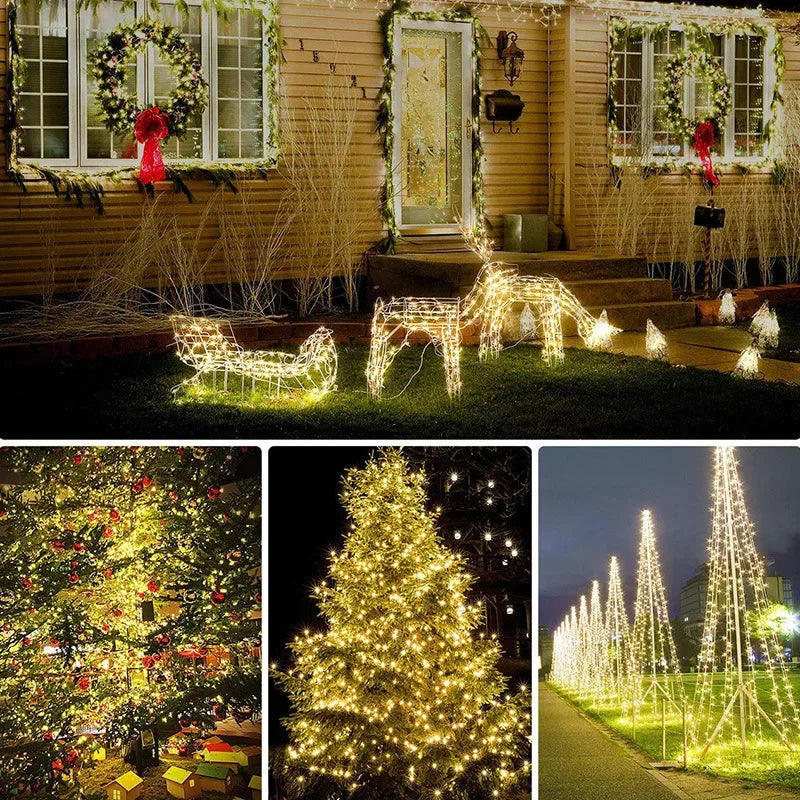 Solar Outdoor Fairy String Lights — Waterproof, Dimmable