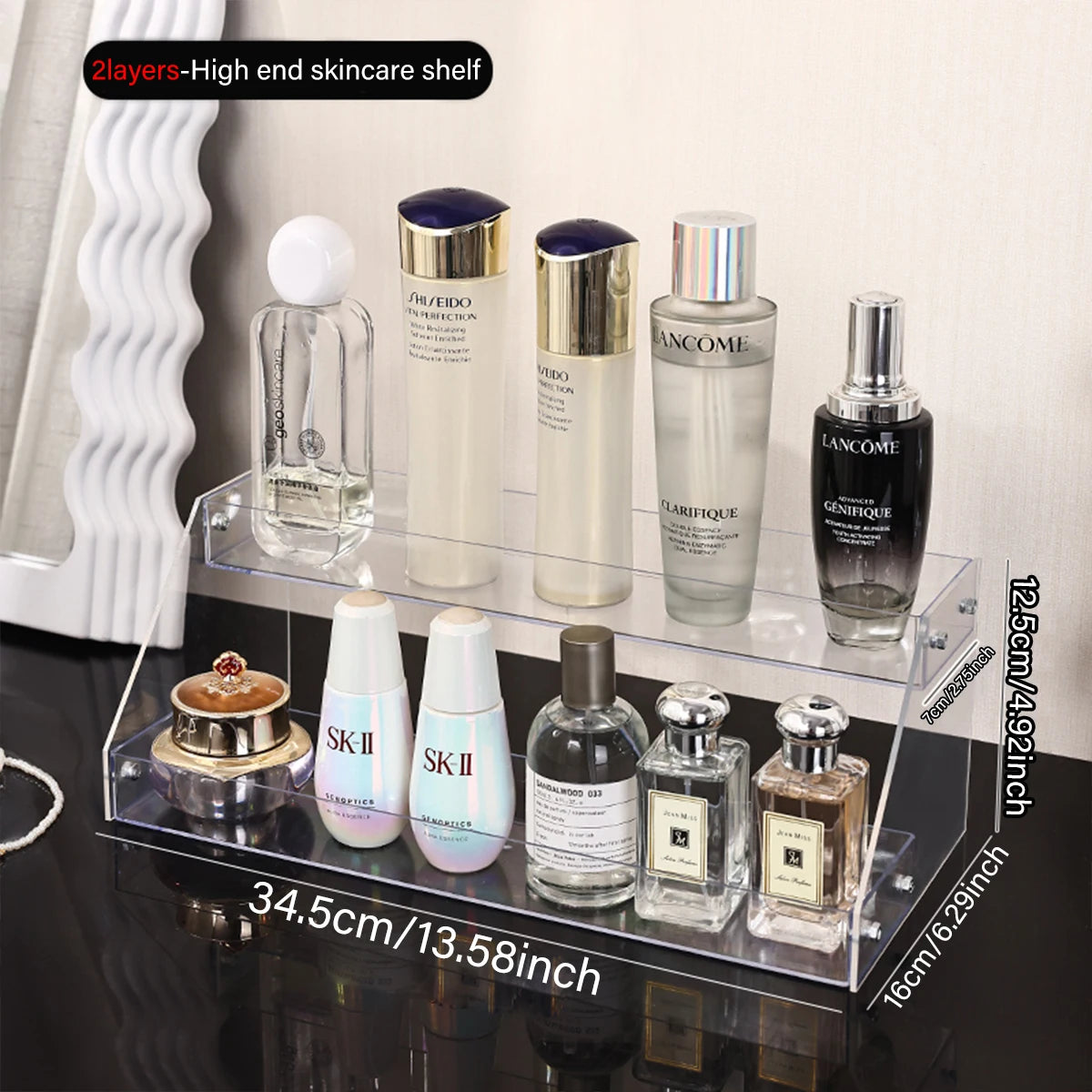 Acrylic Tiered Skincare & Cosmetics Display Rack