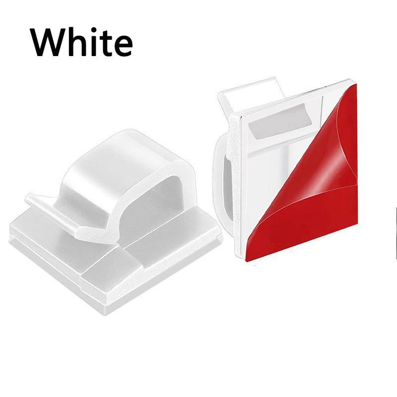 Self-Adhesive Acrylic Cable Clips — Wire Holder & Cord Organizer