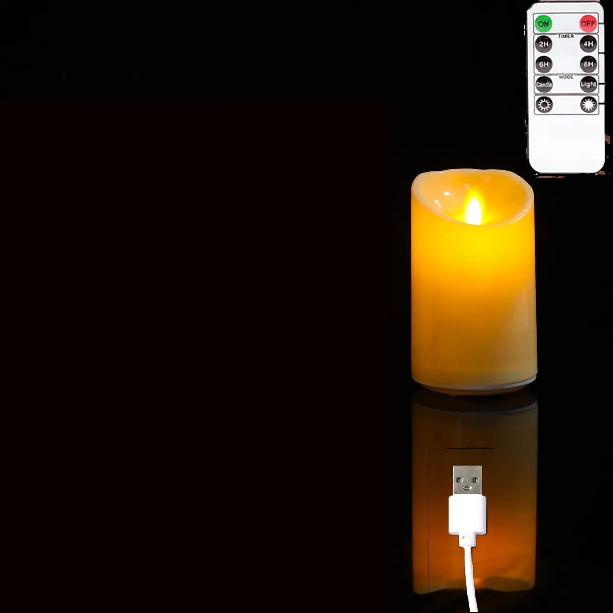 USB Rechargeable LED Candles with Remote Control — Set of 1 or 3