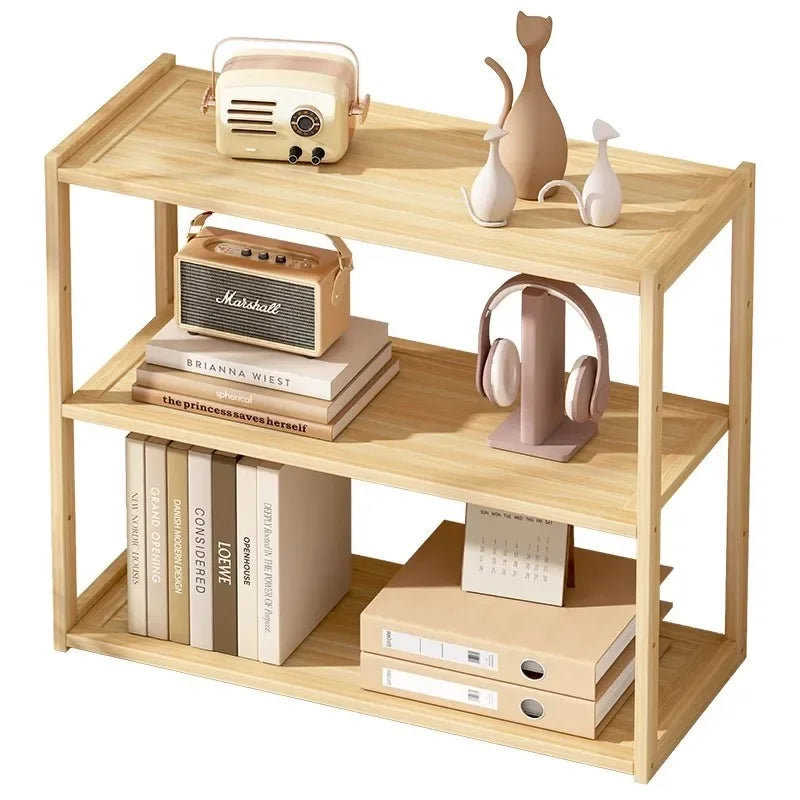 Wooden Desktop Storage Rack — Multi-Layer Organizer for Office & Home