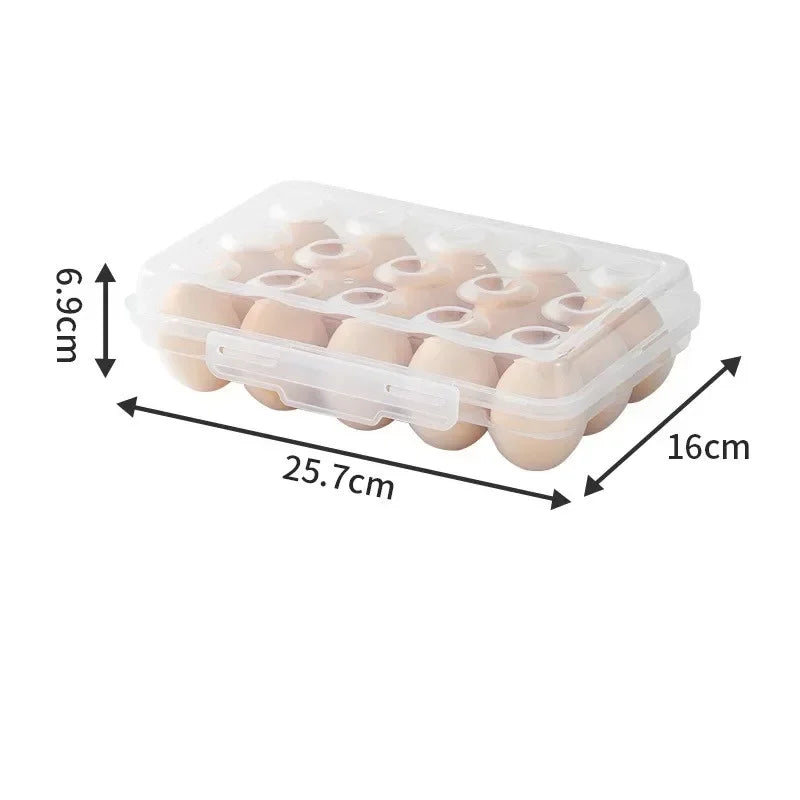 Portable Egg Holder with Lid & Safety Lock — Stackable, for Fridge & Outdoor