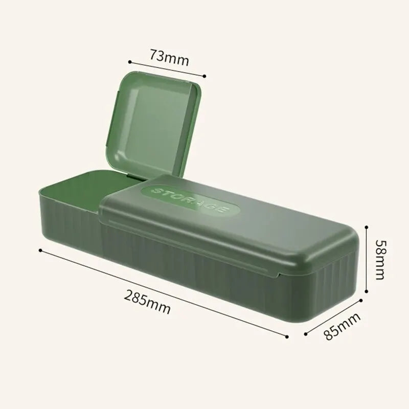 7-Compartment PP Cable Storage Box — 28.5 × 8.5 × 5.8 cm