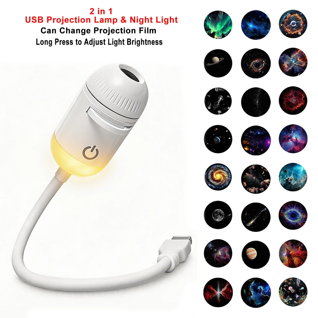 USB Star & Galaxy Projector Light — Car, Bedroom & Tent Atmosphere