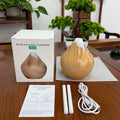 Wood Grain Ultrasonic Aroma Diffuser & Humidifier — 7 Colour LED, Remote Control