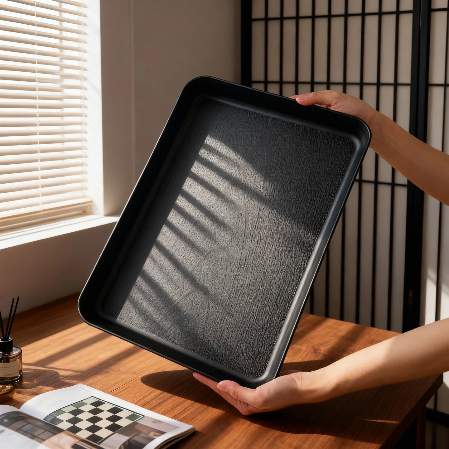 Deep Rectangular Plastic Storage Tray — Multi-Purpose Food & Kitchen Organiser