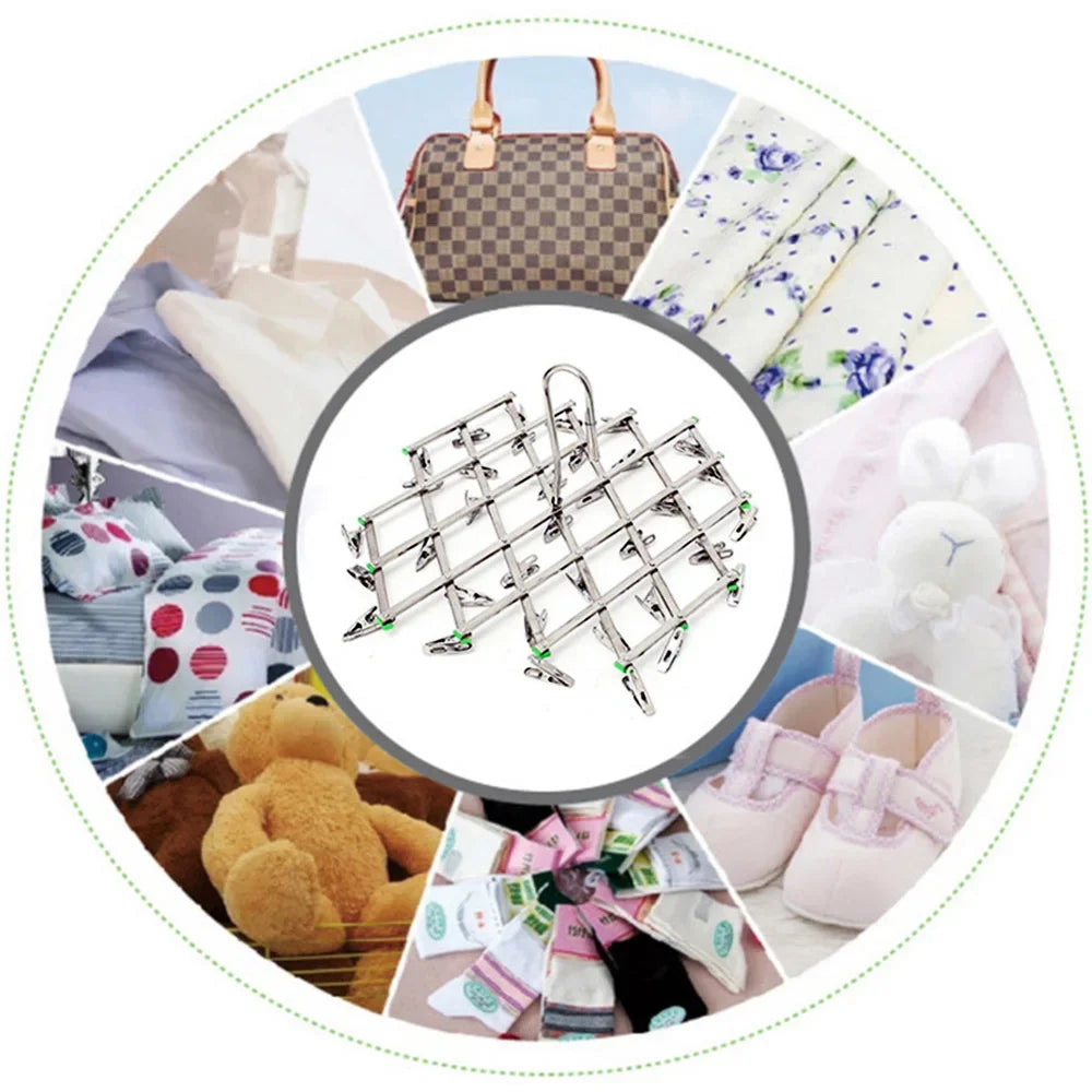 Foldable Stainless Steel Clip Drying Rack