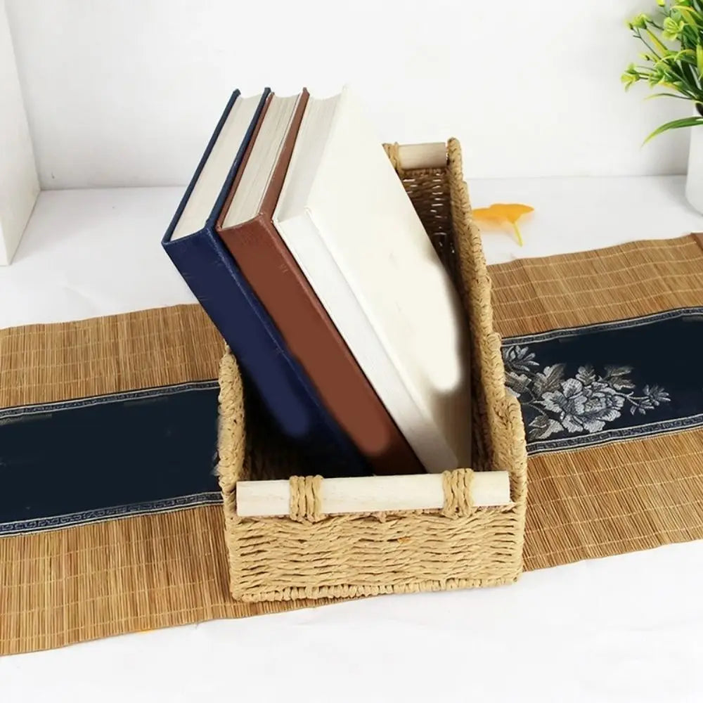 Handwoven Paper Rope Storage Basket — Scalloped Edge, Toilet Paper & Decor