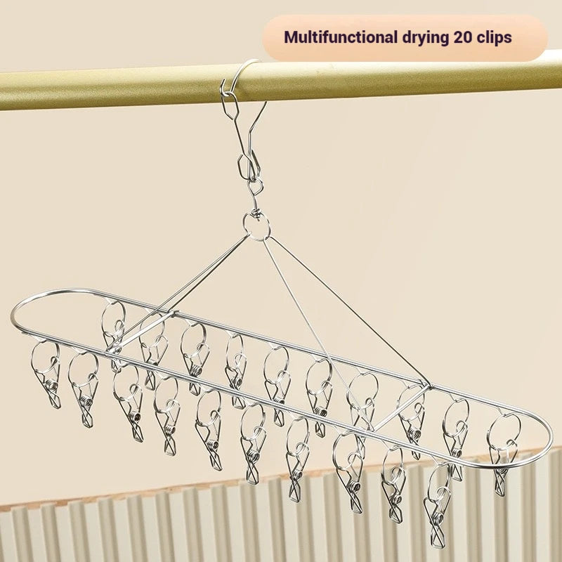 20-Peg Stainless Steel Windproof Clothes Hanger