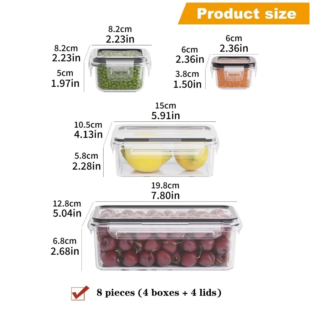 BPA-Free Airtight Food Containers with Locking Lids — Set of 8, Microwave & Freezer Safe