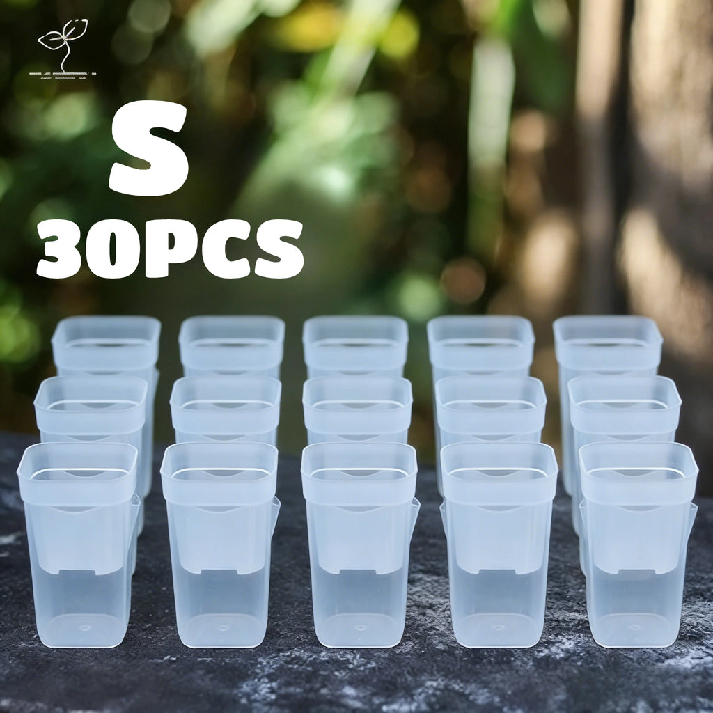 15pcs Self Watering Plant Pots Mini Seedlings Pots Flowerpot Translucent Plastic Planters Plant Propagation Pot with Reservoir