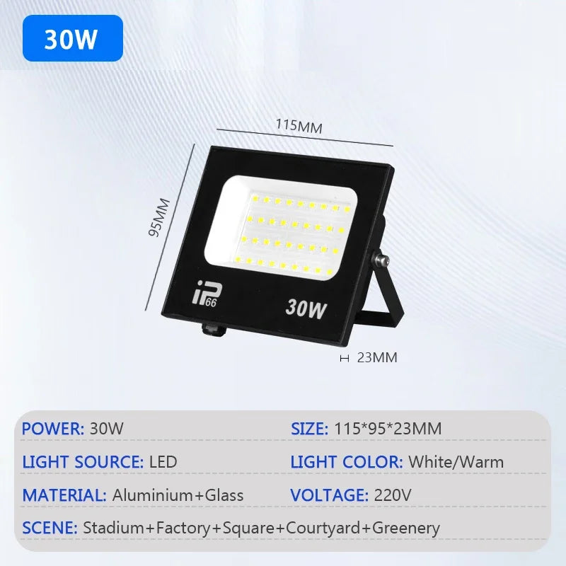 TIIIIT LED Floodlight IP66 – 10W–200W Outdoor Spotlight AC220V