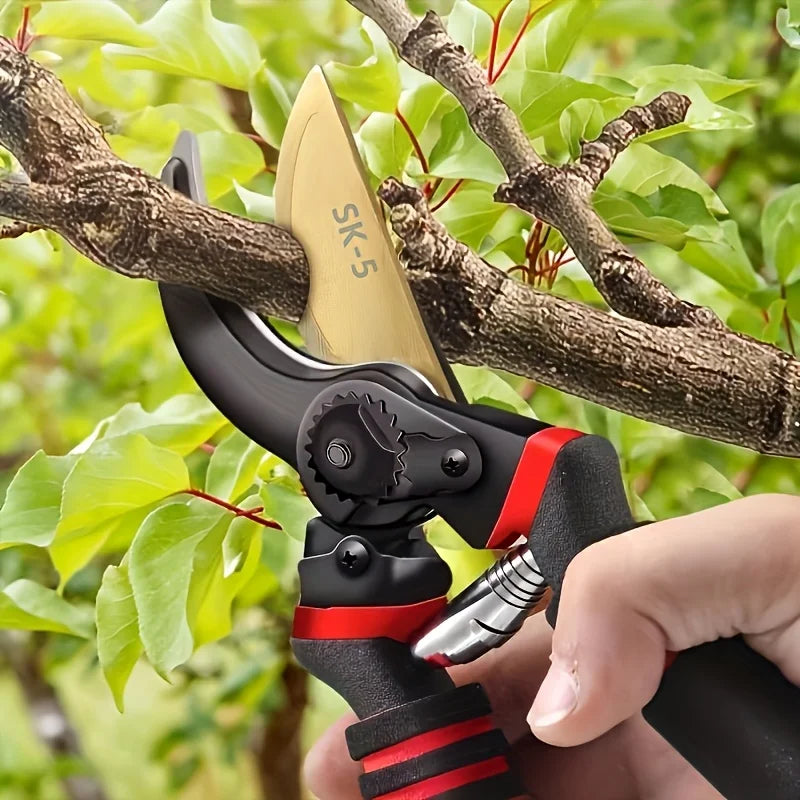 8.5" Professional Titanium Bypass Pruning Shears – Sharp Garden Pruners & Hedge Clippers