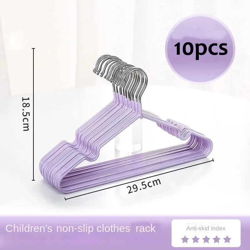 Non-Slip Metal Baby Hangers — Pack of 10