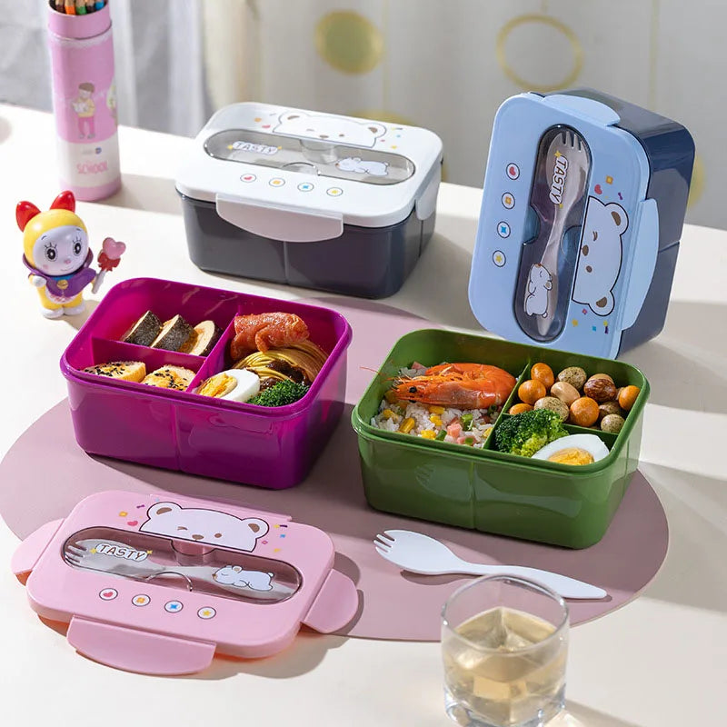 BPA-Free Leakproof Lunch Box with Cutlery — Microwave Safe, for School & Office