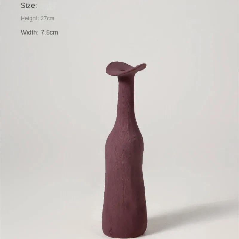 Nordic Morandi Ceramic Vase — Handmade Inkjet Finish
