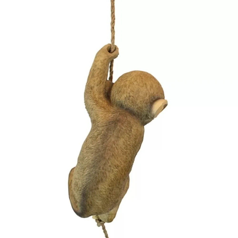Resin Climbing Monkey Garden Figurine — Weatherproof Hanging Ornament