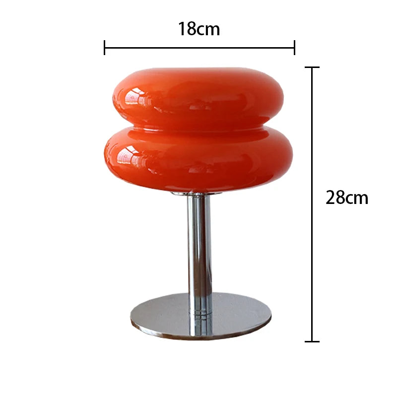 Macaron Glass Bedside Table Lamp — Trichromatic Dimming, Eye Protection