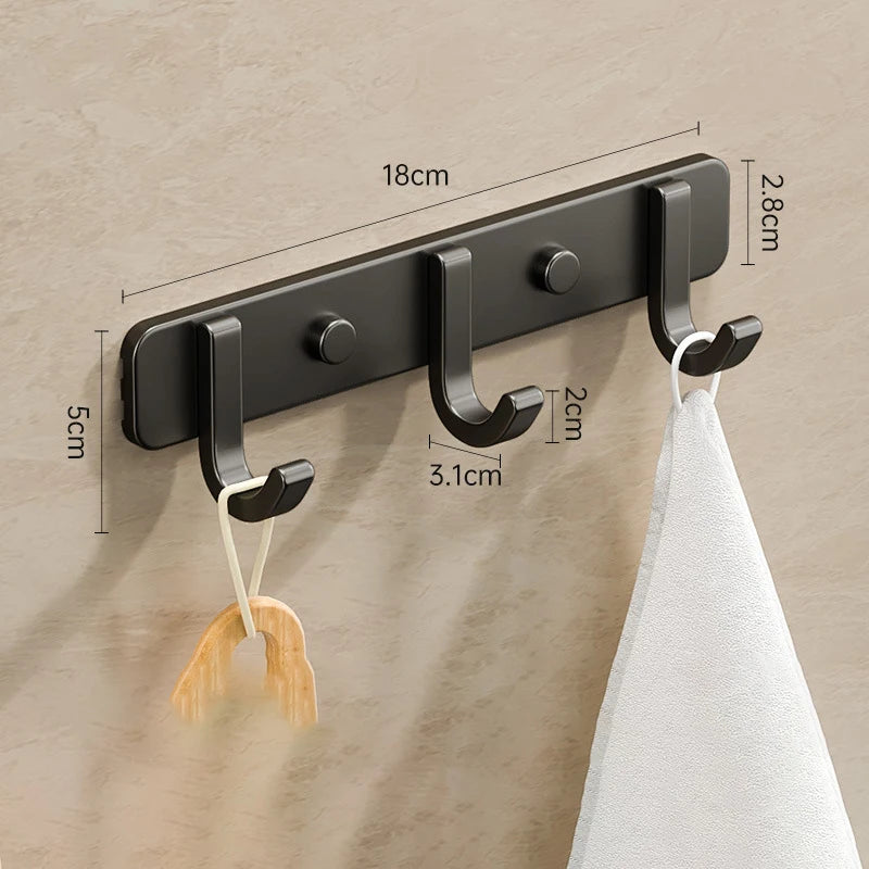 Space Aluminium Wall-Mounted Coat Hook Rack — Entryway & Bathroom Hanger