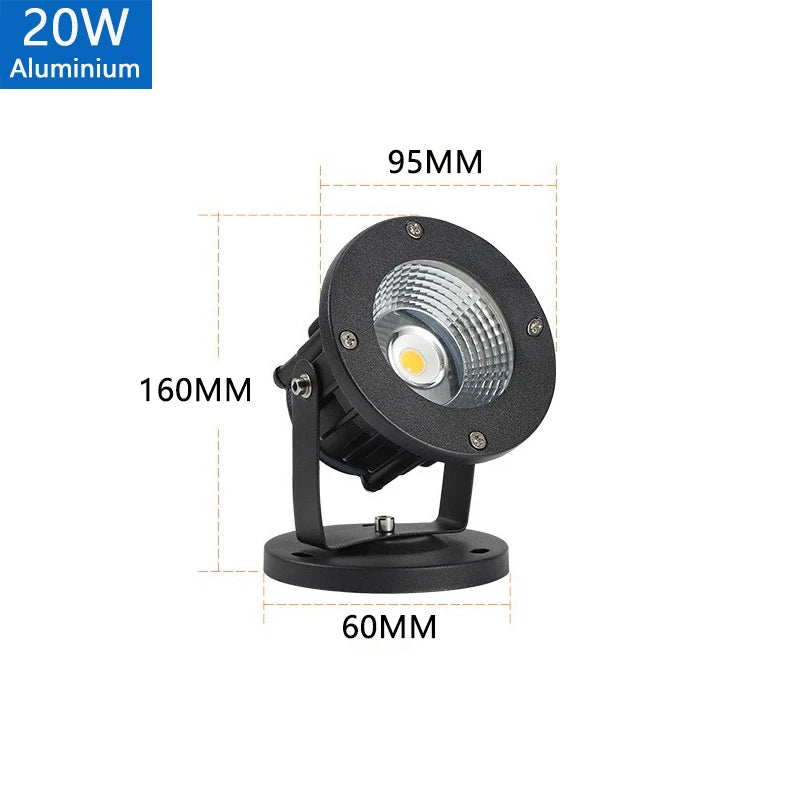 Zhengde LED Spike Lawn Lamp – 5W–20W IP65 Landscape Spotlight AC/DC