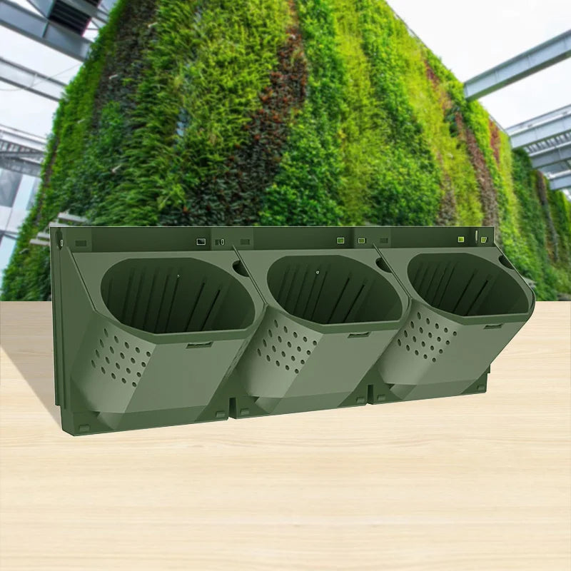 Vertical Wall Planting Box – Mounted Composite Plastic Flower Pot for Green Walls