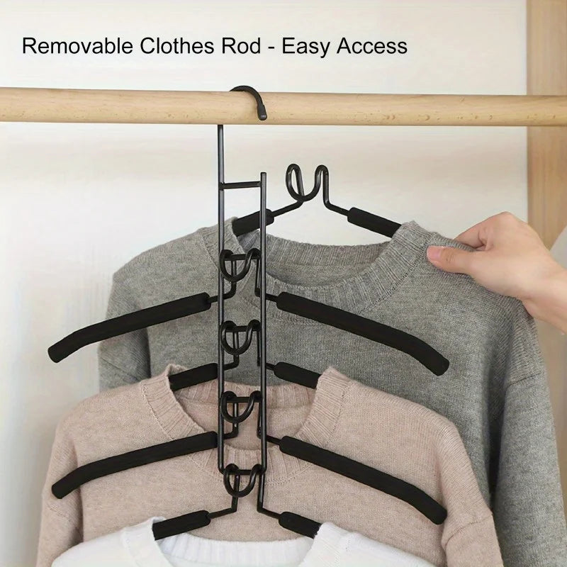 Multi-Layer Space-Saving Metal Clothes Hanger