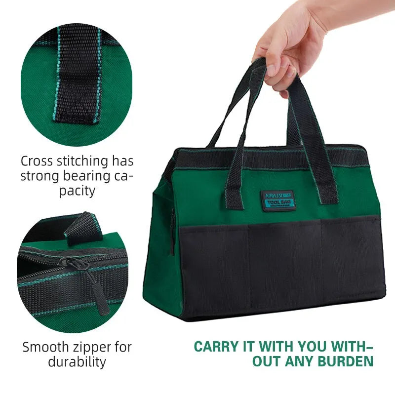 AIRAJ 13-Inch Oxford Tool Bag – Waterproof Multifunctional Storage Bag for Electricians & Woodworkers