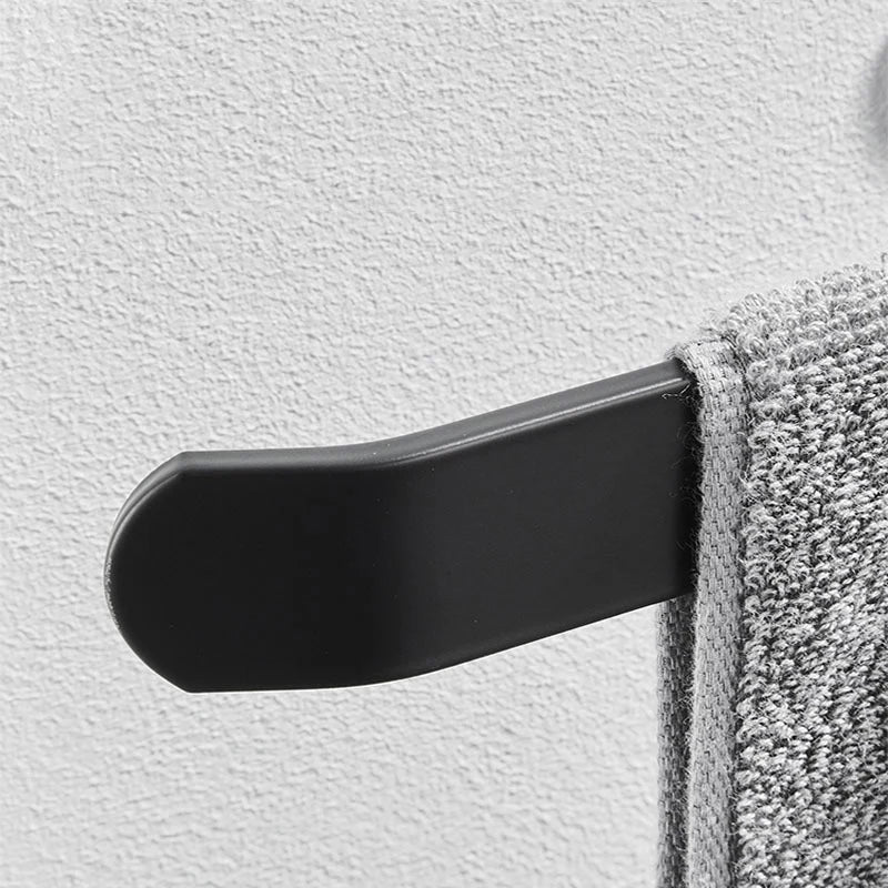 Space Aluminum Towel Rack — No-Drill Self-Adhesive, Bathroom & Kitchen