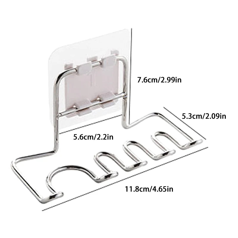 201 Stainless Steel Toothbrush, Toothpaste & Razor Holder — Wall Mount, 11.8×5.3cm