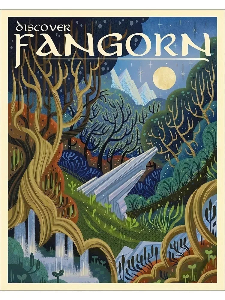 Abstract Retro Travel Poster — Unframed Canvas Print, Multiple Sizes