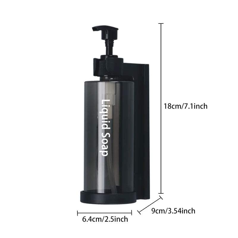 300ml Wall-Mount Soap & Shampoo Dispenser — Lockable, No-Drill Install