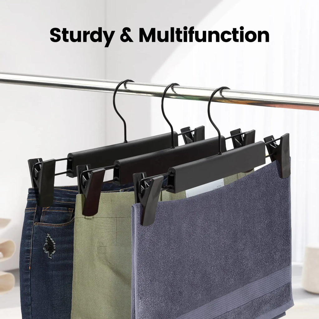 Adjustable Non-Slip Pants Hangers with Clips