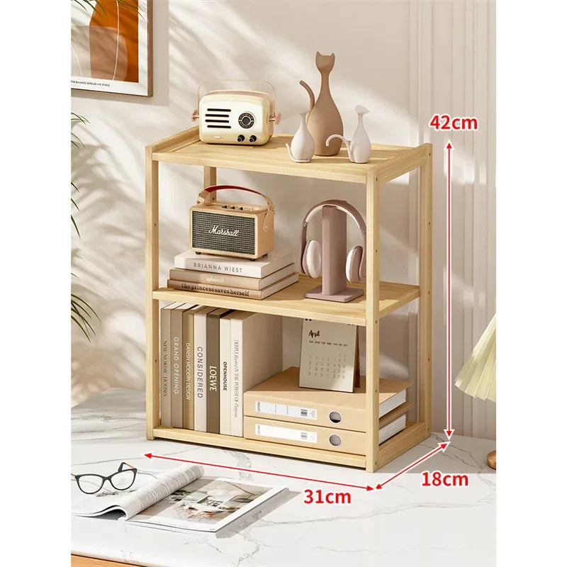 Wooden Desktop Storage Rack — Multi-Layer Organizer for Office & Home