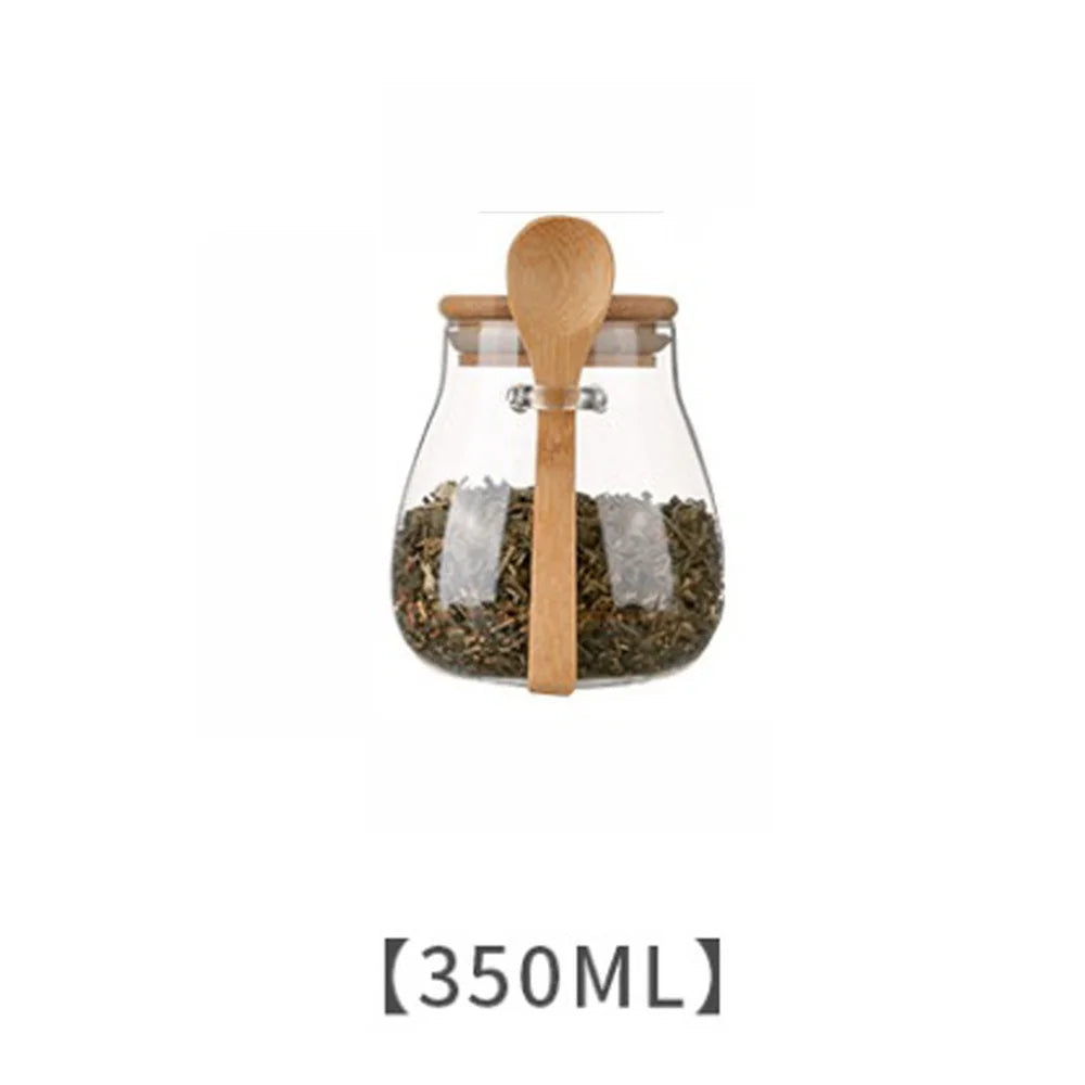 Airtight Glass Storage Jar with Bamboo Lid — For Coffee, Tea & Dry Goods